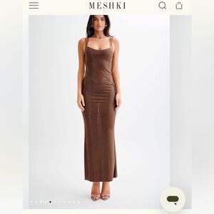 Jasmyn Hot Fix Maxi Dress With Mesh Back - Chocolate
